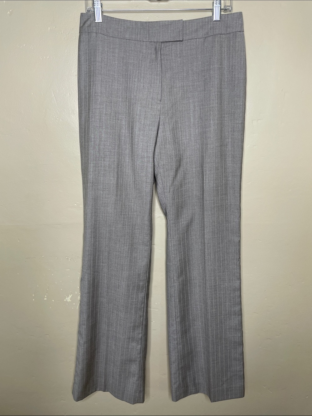 ANNE KLEIN Gray Pin Stripped Classic Polished Corporate Career Trouser Pants 6